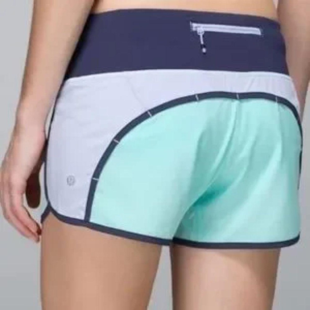 Lululemon Run Times Shorts Aquamarine Cool Breeze Size 2